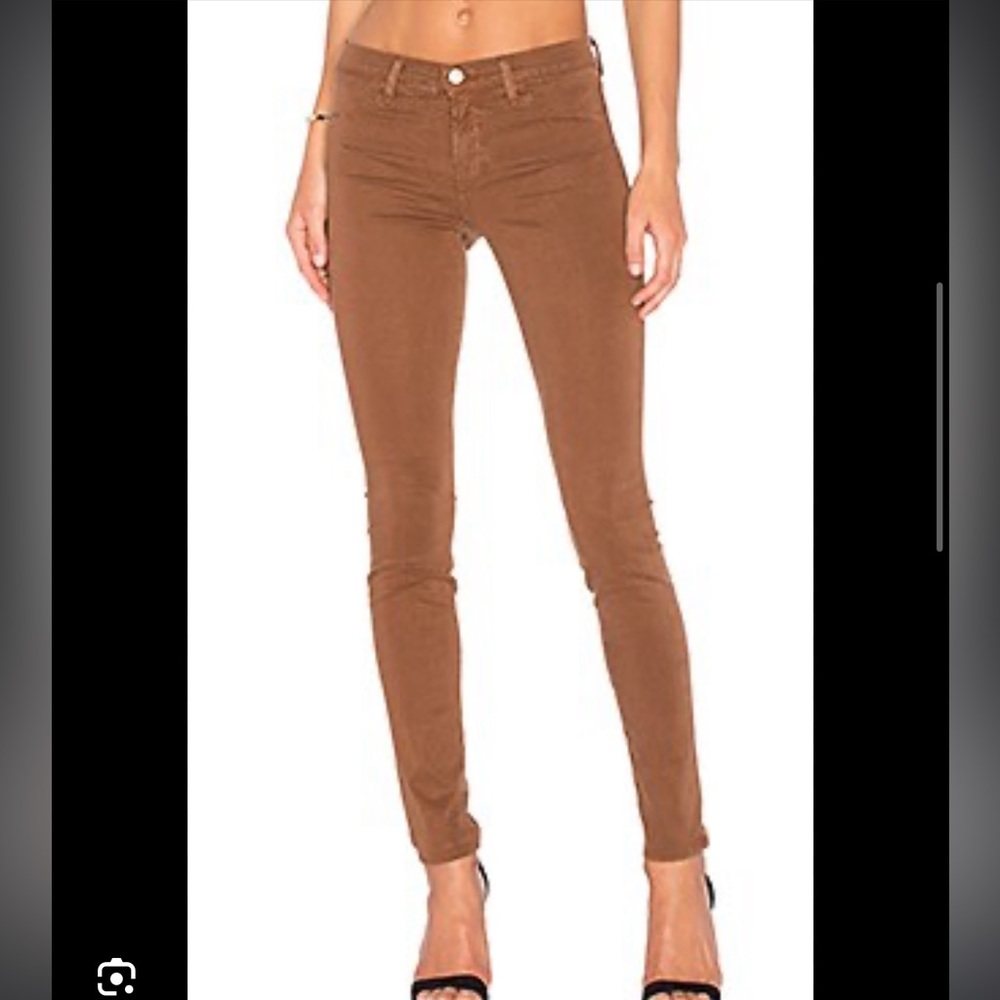 J Brand Suede-Stretch Jeans in Brown